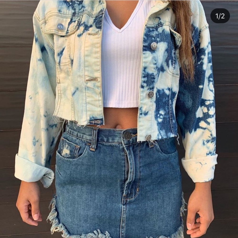Tie dye jean jacket